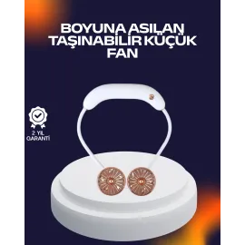 USB Şarjlı Katlanabilir Mini Boyun Fanı 1–3 Saat Kullanım