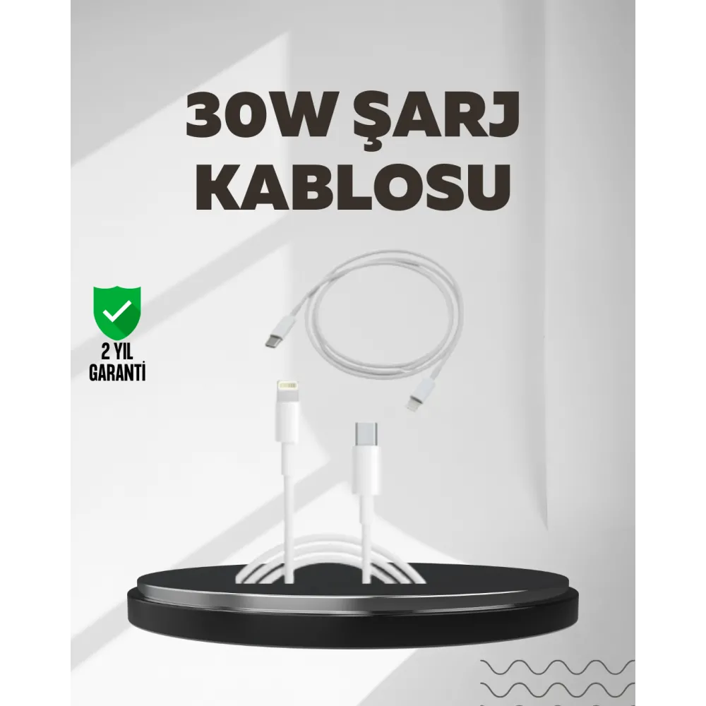 Yüksek Saflıkta Bakır Çekirdekli 30W Hızlı Şarj Kablosu