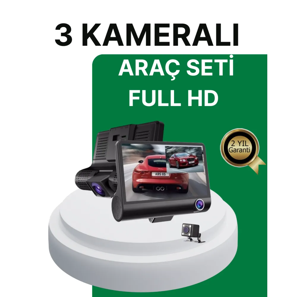 Gece Görüşü Destekli, 1080P Full Hd Çözünürlüklü Araç İçi Kamera