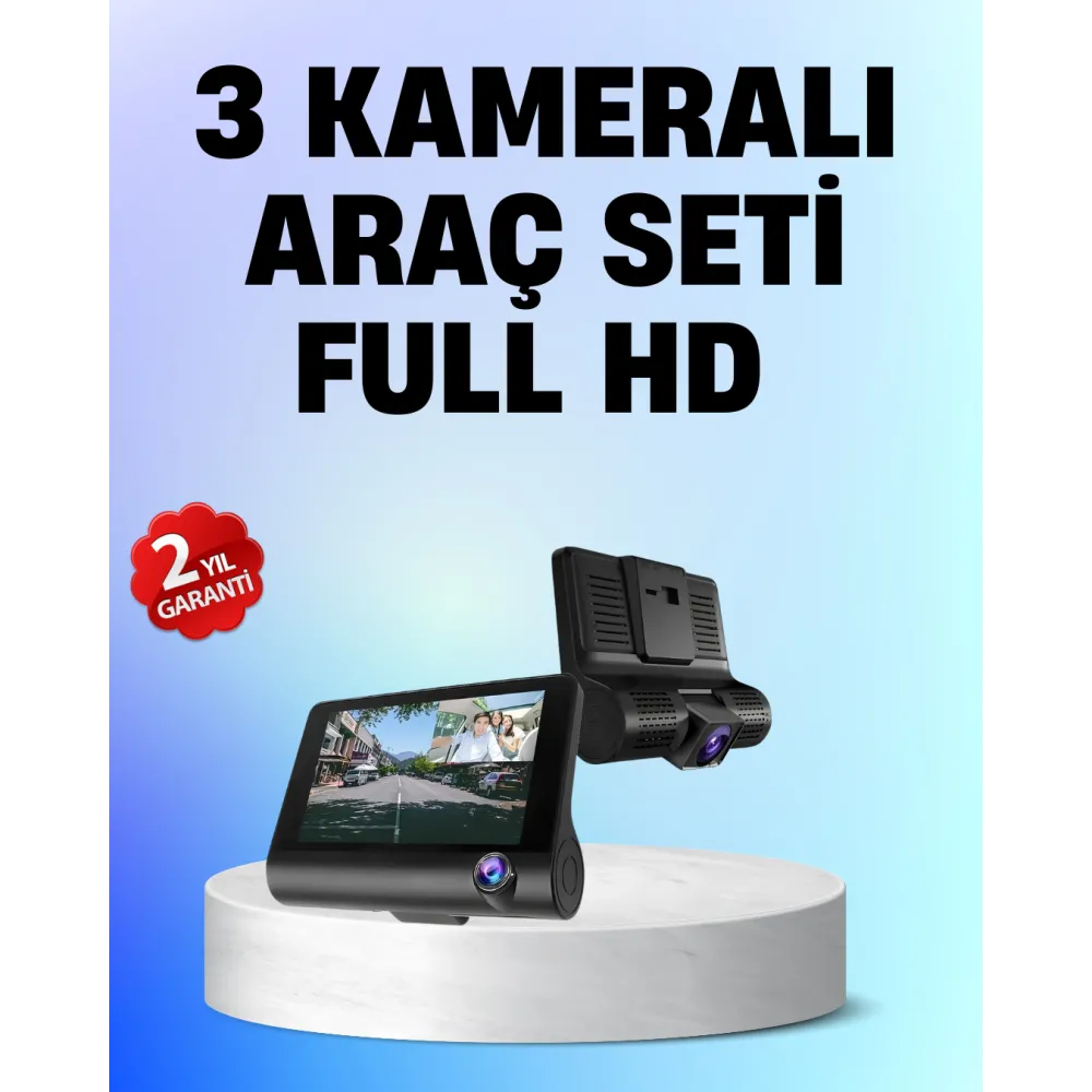 Full Hd 1080P 3 Kameralı Araç Dvr – Gece Görüşlü Ve G-Sensörlü Güvenlik Çözümü