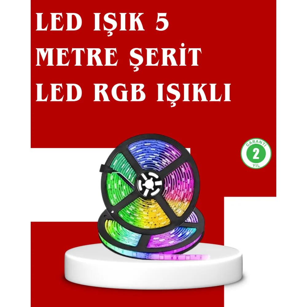 5 Metre Kumandalı Rgb Şerit Led Aydınlatma