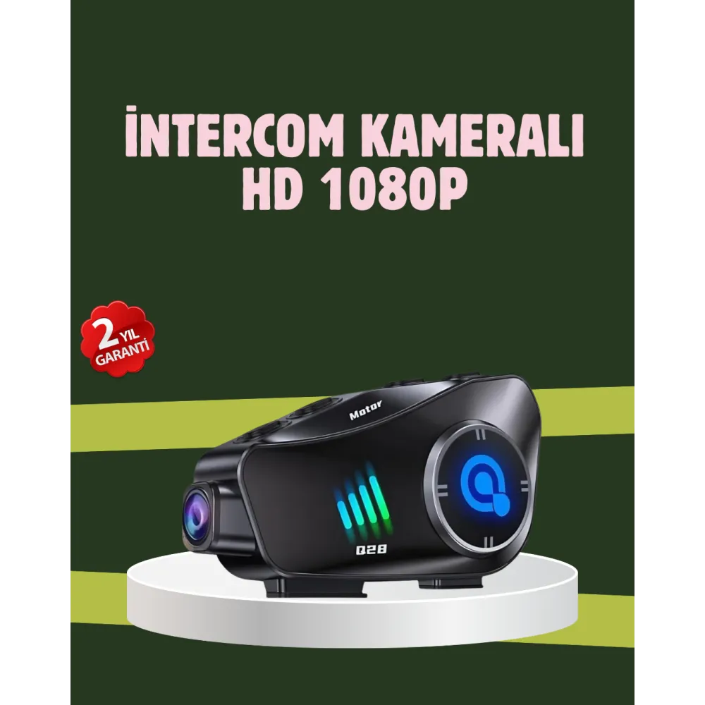 Q28 Full HD Kameralı Motosiklet Kask Kulaklığı – 45 Saat Müzik, IPX6 Su Geçirmez