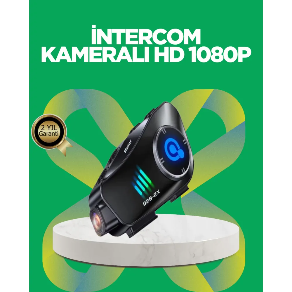 Q28 Bluetooth Kask Kulaklık 1080P Kamera – Su Geçirmez Motosiklet Interkom