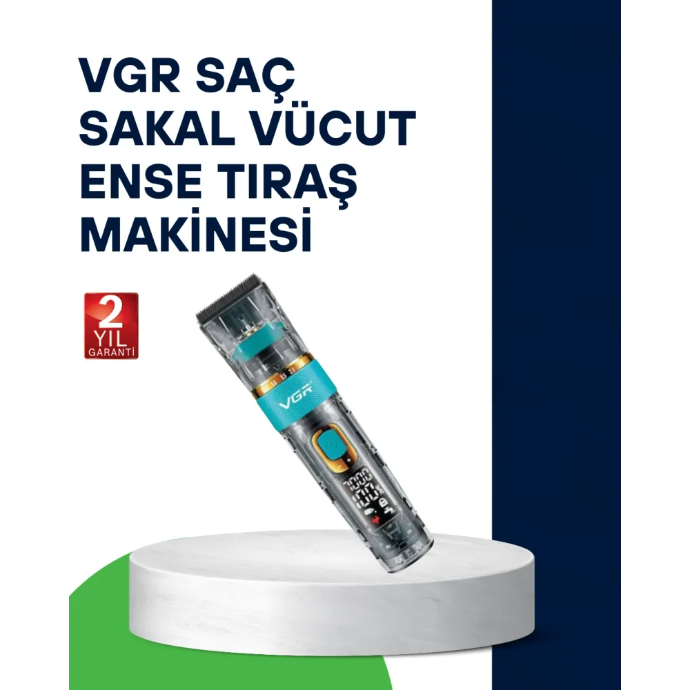 VGR V-695 Profesyonel Saç ve Sakal Kesme Makinesi Şarjlı ve Kablolu Kullanım