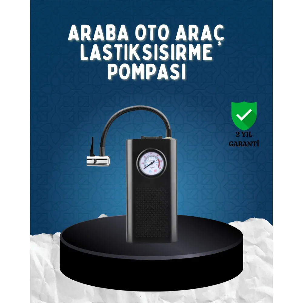 Elektrikli Hava Kompresörü Type-C USB Şarjlı Çok Fonksiyonlu Lastik Pompası