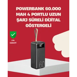 LED Ekranlı Çok Fonksiyonlu Taşınabilir Şarj Ünitesi Powerbank