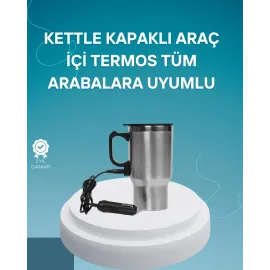Seyahat Tipi Araç Çakmaklı Isıtıcı Çelik Termos Bardak