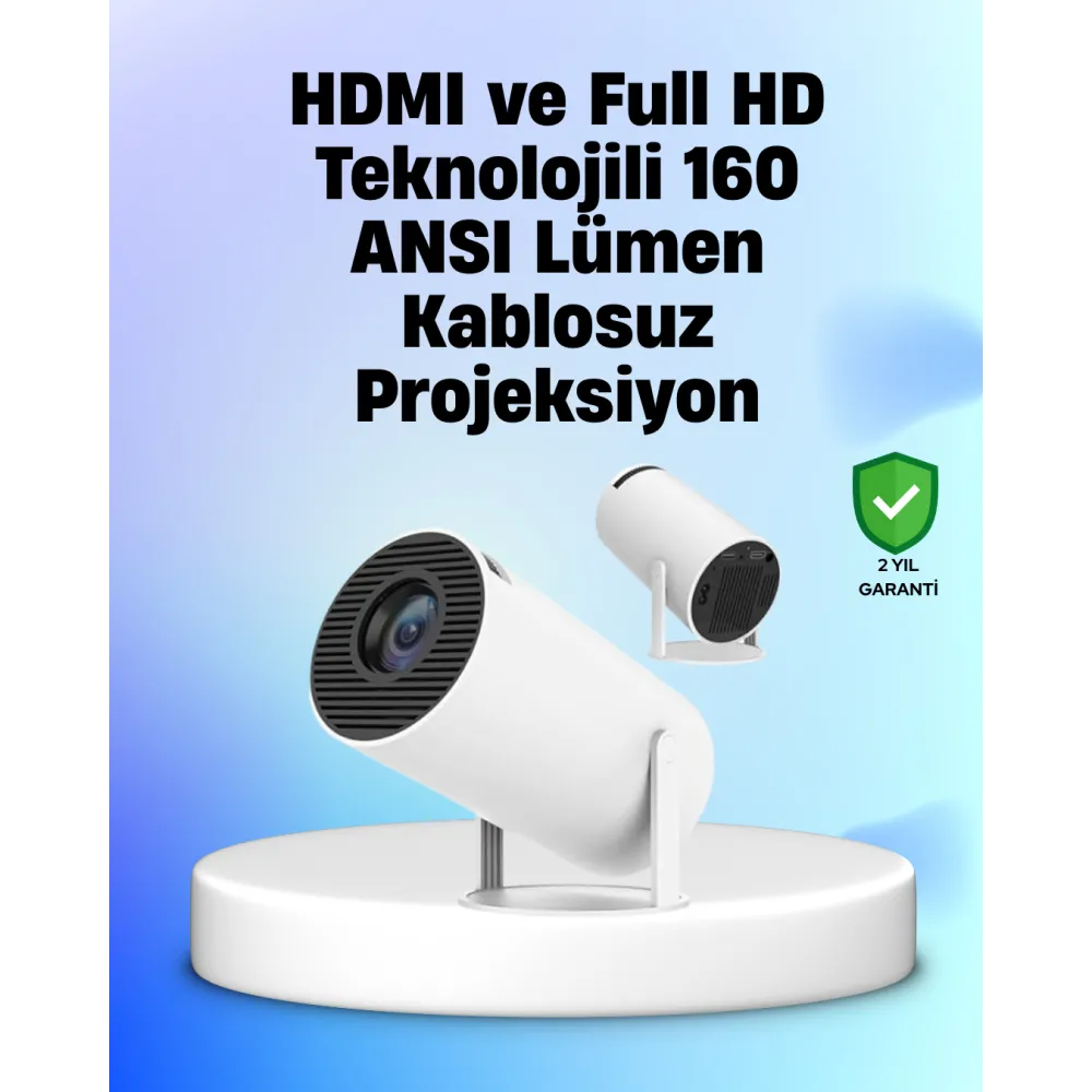 4K Uyumlu 130 İnç Full HD Projeksiyon Cihazı ve Kablosuz Aktarım Özelliği