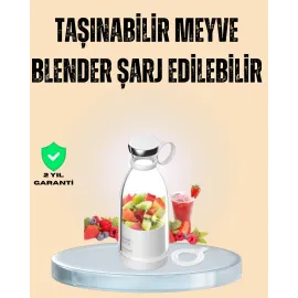 1200mAh Şarjlı, Hafif ve Pratik Taşınabilir Blender