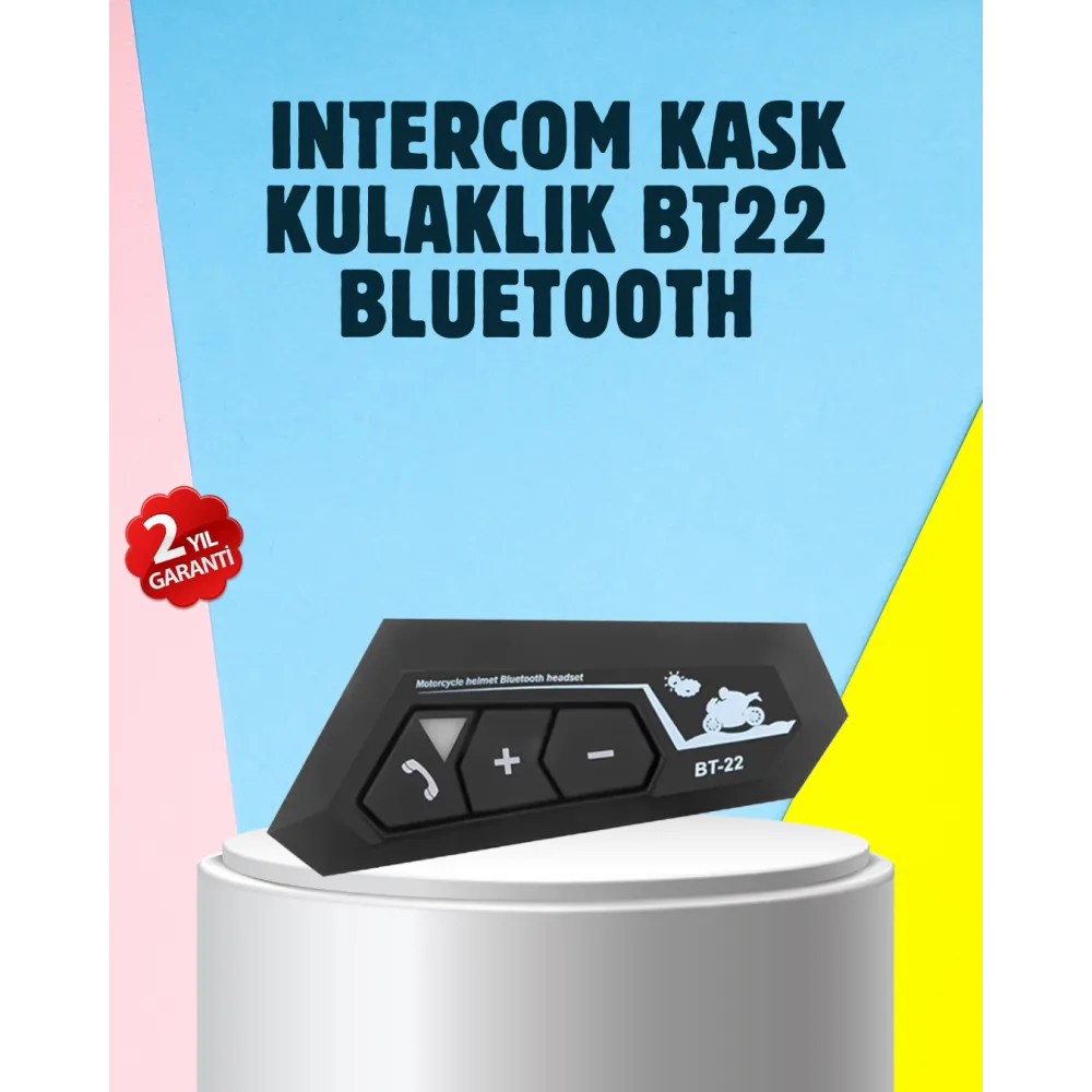 BT22 Motosiklet Kask İçi Bluetooth Kulaklık İnterkom Destekli