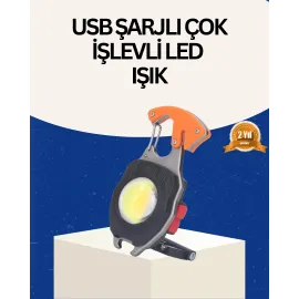 USB Şarjlı Mini LED Anahtarlık Fener