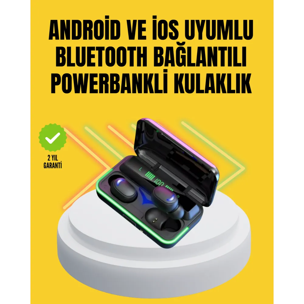 E10 Powerbanklı Bluetooth Kulaklık Oyun Modu ve Şık Tasarım