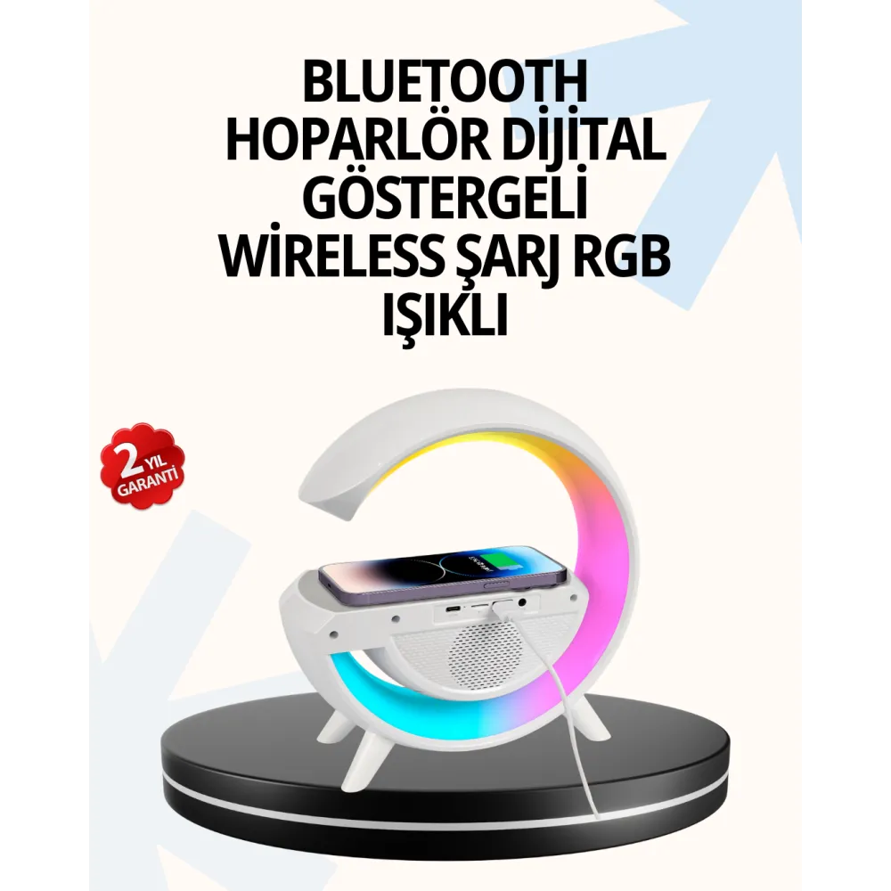15W Hızlı Şarj Destekli Led Atmosfer Işığı Ve Alarm Fonksiyonlu Lamba