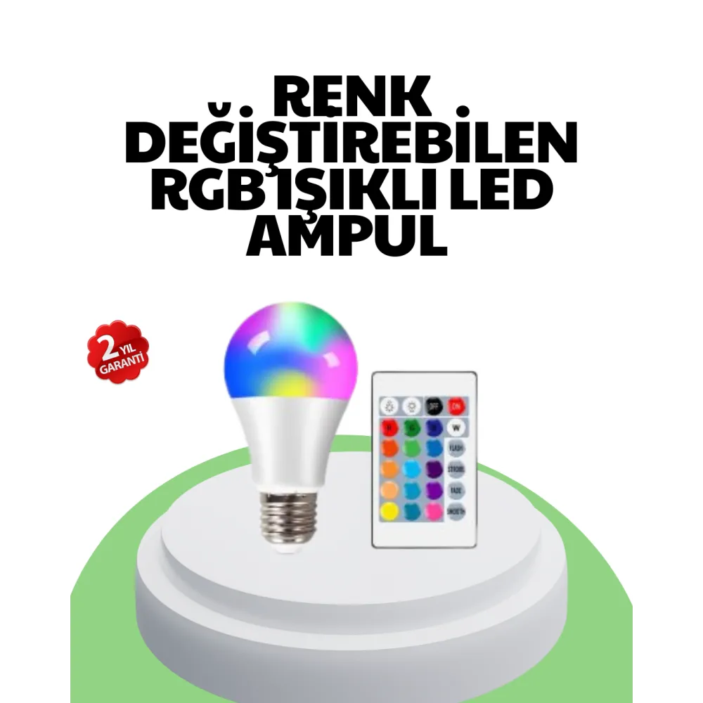 2025 RGB LED Ampul Uzaktan Kumandalı Renkli Işık A Kalite
