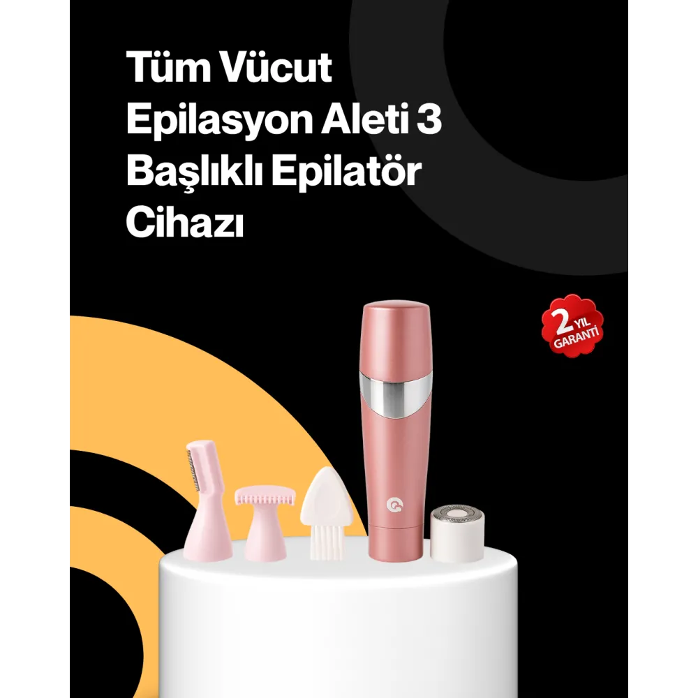 Yüz Tüyleri İçin Özel Başlıklı Pembe Epilatör