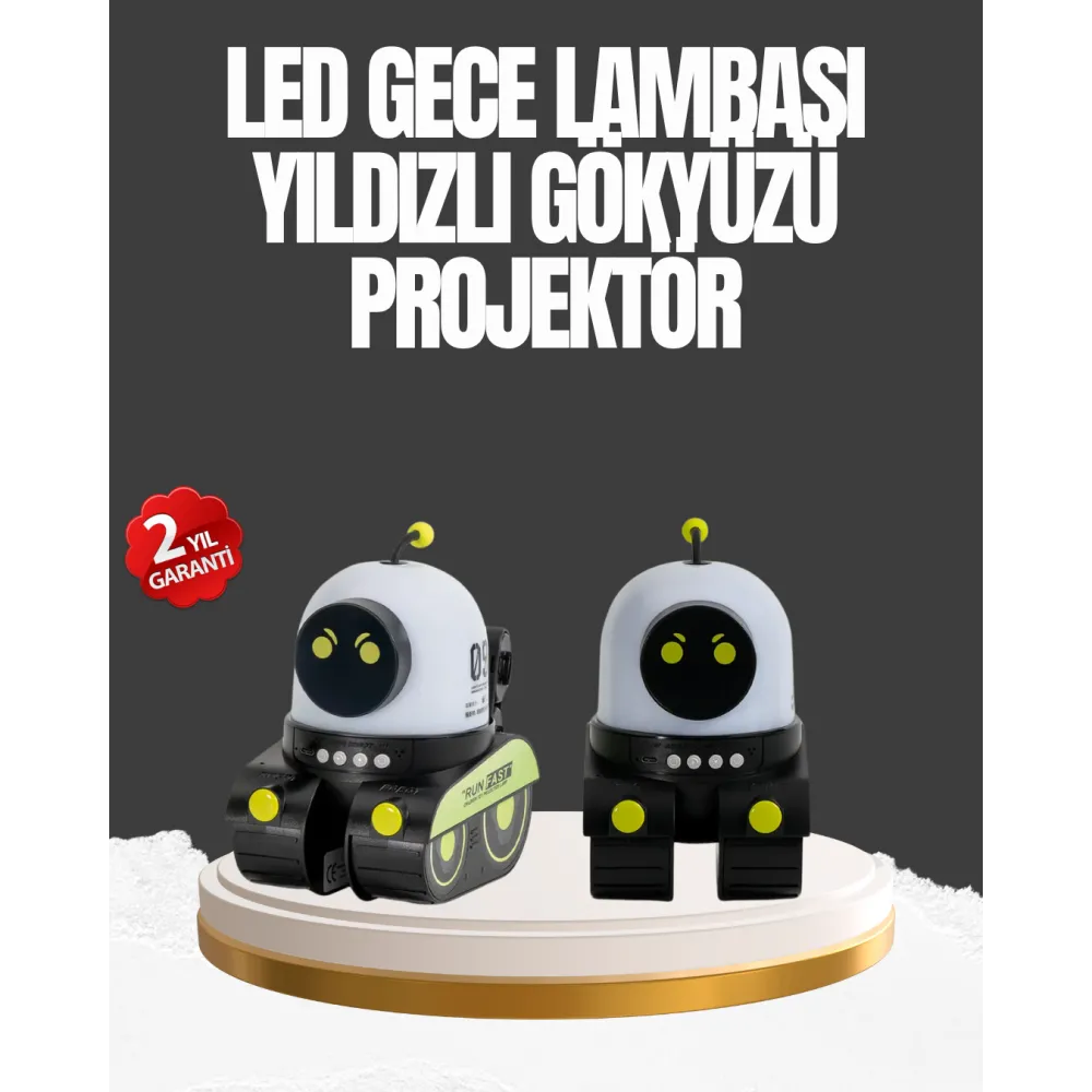 Çocuk Odası İçin Müzikli Ve Işıklı Robot Projektör