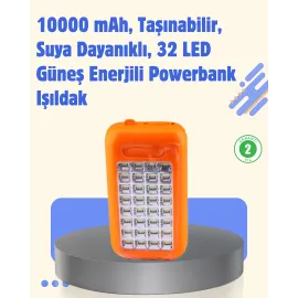 Gold Silver GS-875 Güneş Enerjili Powerbank ve 32 LED Işıldak