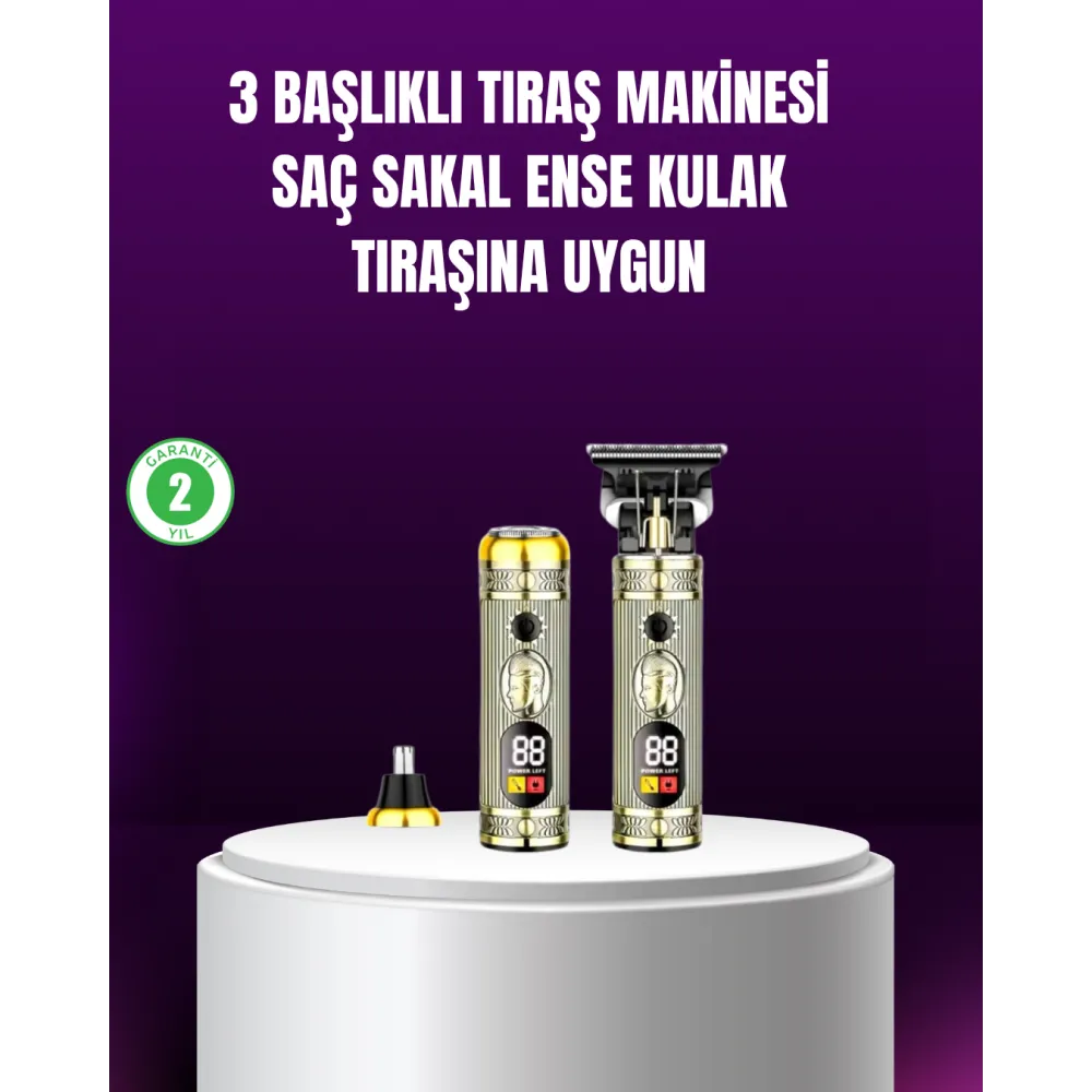 Çok Fonksiyonlu Saç ve Sakal Düzeltici Set – USB Şarjlı