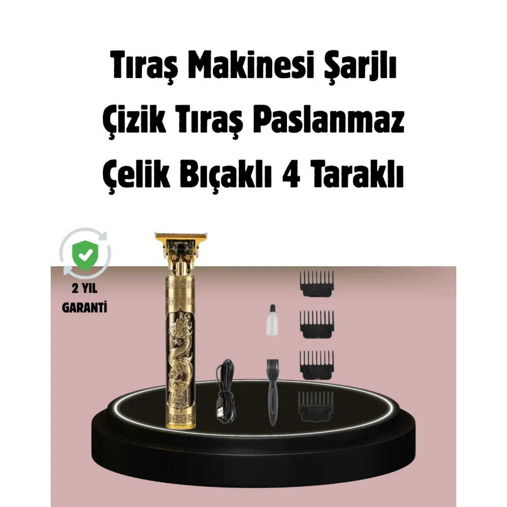Şarjlı Titanyum Bıçaklı Saç Kesme Makinesi