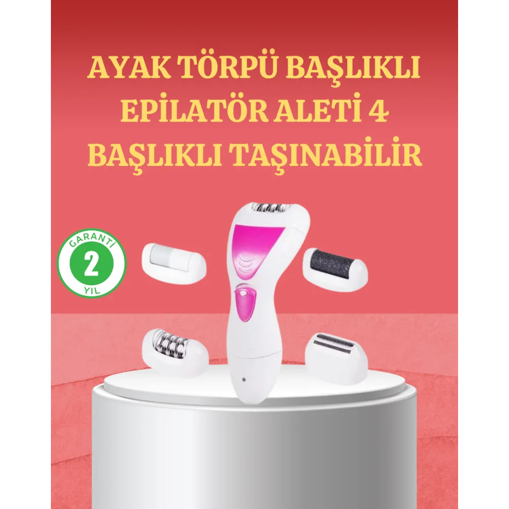 4 Başlıklı Kablosuz Şarjlı Epilasyon Cihazı