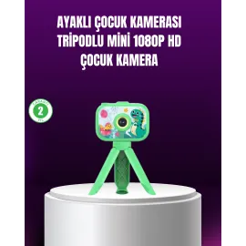 1080P HD Çocuk Vlog Kamerası – Tripod ve Eğitici O..