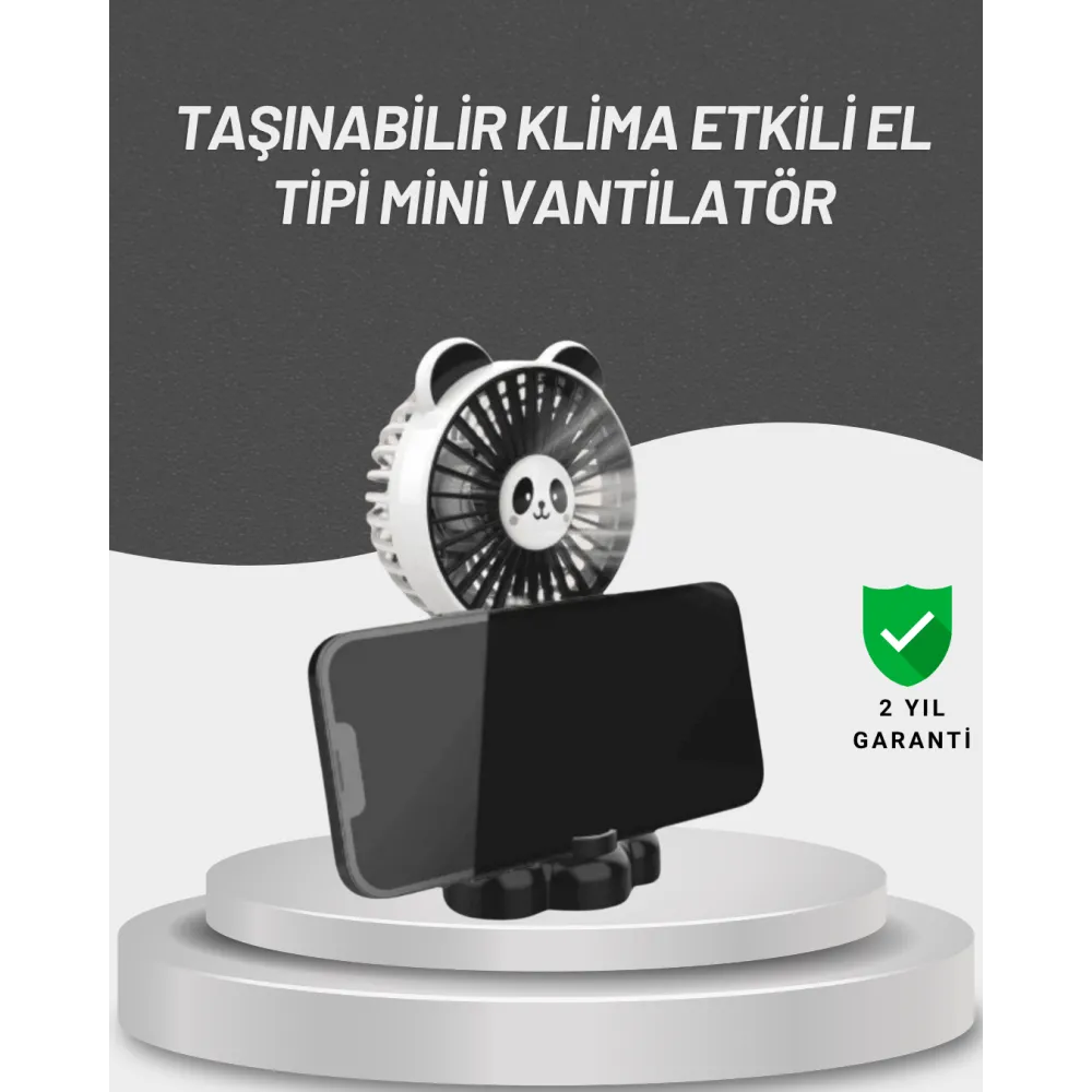 Sessiz Çalışan USB Şarjlı Masaüstü Mini Vantilatör