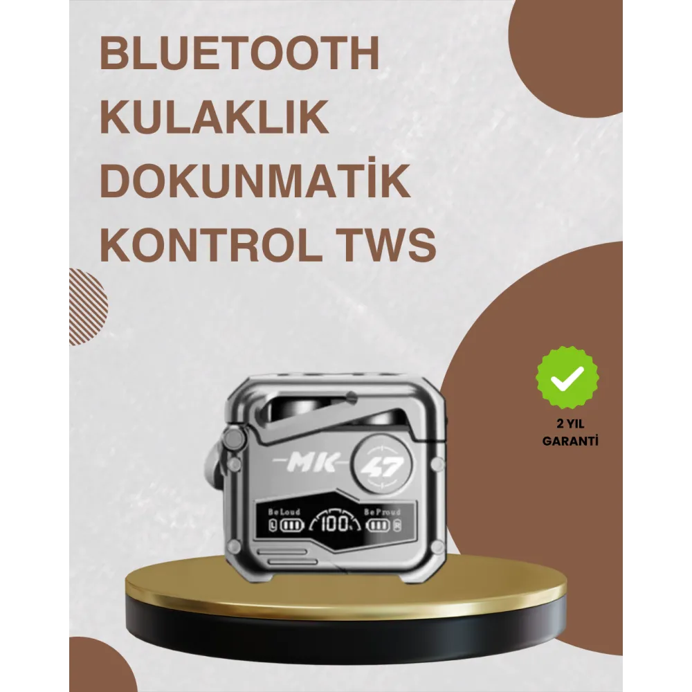 Bluetooth 5.0 Kulak İçi Kablosuz Kulaklık – Dokunmatik Kontrol, Düşük Gecikme