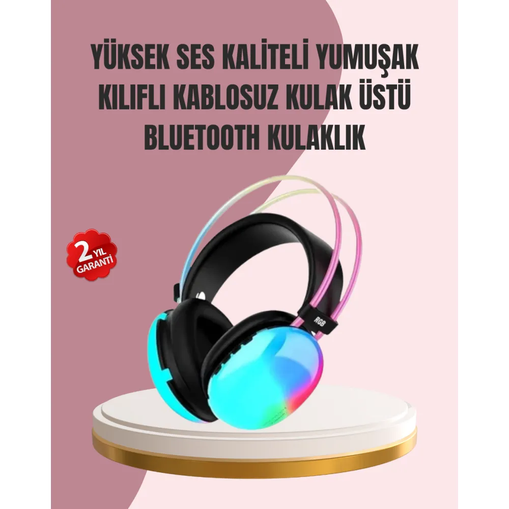 Düşük Gecikmeli Bluetooth 5.3 Gaming Kulaklık – RGB Işıklı