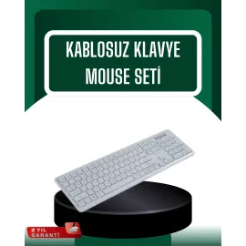 USB Alıcılı Kablosuz Klavye Mouse - Geniş Uyumluluk, Sessiz Tuşlar
