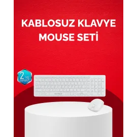 Tam Boy Kablosuz Klavye Mouse Seti - Gelişmiş Bağlantı ve Sessiz Performans