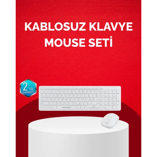 Tam Boy Kablosuz Klavye Mouse Seti - Gelişmiş Bağlantı Ve Sessiz Performans