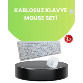 Ergonomik Kablosuz Klavye Mouse Takımı - Tam Boy, ..