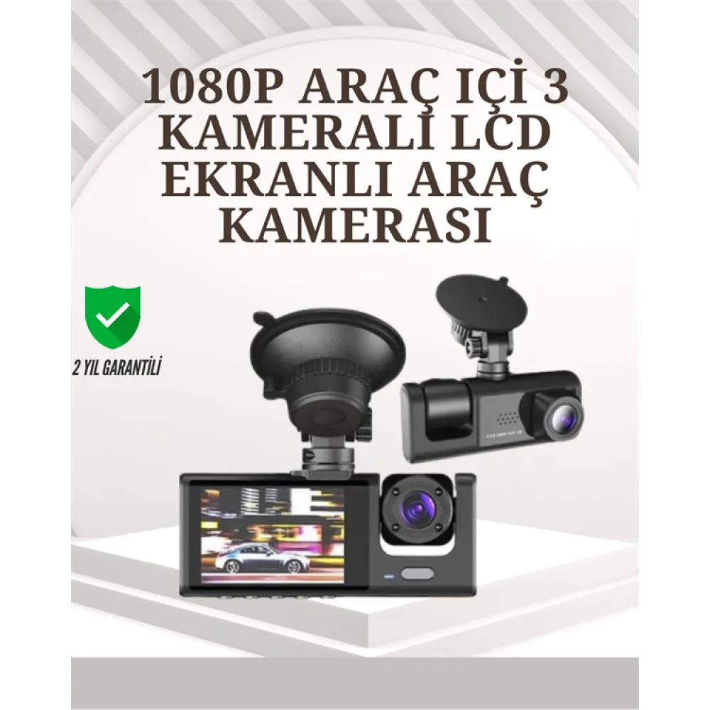 TA-01 1080P Ön 720P Arka ve İç Kamera Sistemli DVR