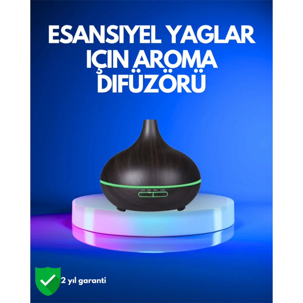 550 Ml Kapasiteli Ultrasonik Difüzör – Yağsız Nemlendirici Kullanımıyla Uyumlu