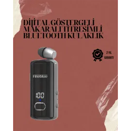 Su Geçirmez Fineblue F580 Kulaklık – Dijital Ekranlı, Klipsli, Geri Çekilebilir Kablo ve Gürültü Engelleme Özellikli