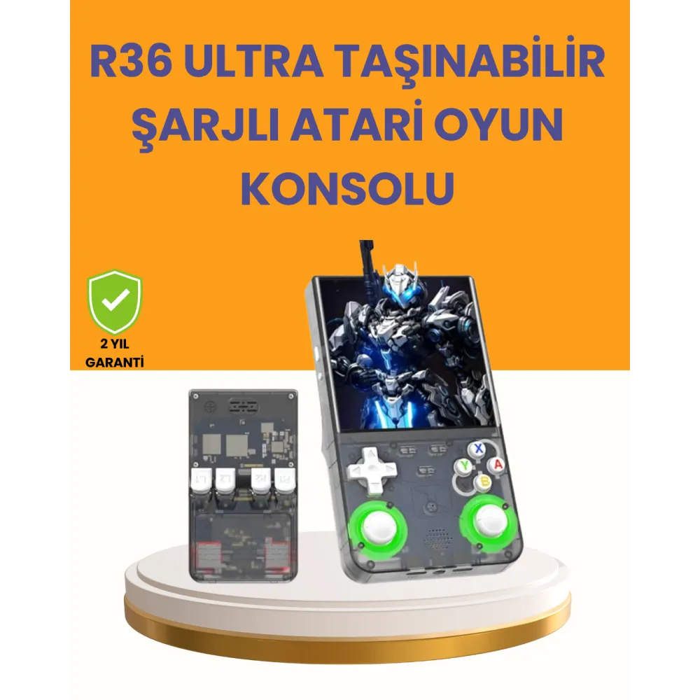R36 Ultra Taşınabilir Konsol – 3000 mAh Batarya, WiFi ve RGB Destekli, 30.000 Oyun