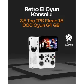 R36S Taşınabilir Retro Oyun Konsolu – 15.000 Oyun, 64 GB Depolama, IPS Ekran