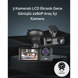 1. 3 Kameralı Full HD Araç Kamerası – Ön, İç ve Ar..