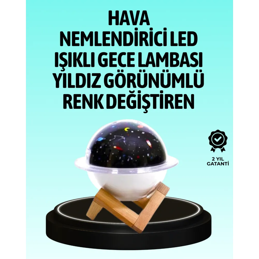 Usb Ile Çalışan Projektörlü Aromaterapi Nemlendirici Masaüstü Kullanım Için Uygun