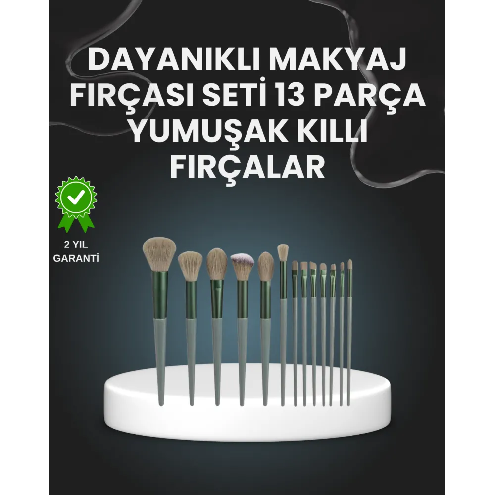 13'lü Fiber Kıllı Yumuşak Makyaj Fırçası Seti Taşınabilir ve Ergonomik Tasarım