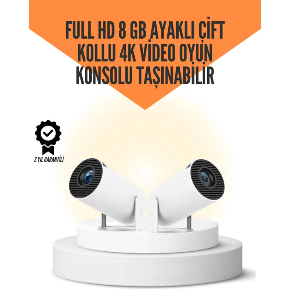 10.000 Oyun Destekli, Çift Kollu 4K Projeksiyon – HDMI, USB, AUX, Ethernet Yok
