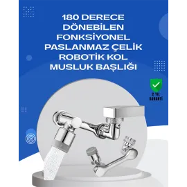 1080° Dönebilen Musluk Aparatı – Çift Su Akışı, Robotik Kol Tasarımı ve Su Tasarrufu Özellikli