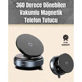 Çok Yönlü Döner Başlıklı Vakumlu Araç Telefon Standı – Sert Yollarda Stabil Kullanım