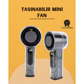Yüksek Verimli Soğutmalı El Fanı | 100 Seviye Hız Kontrolü | 6 Saat Pil Ömrü