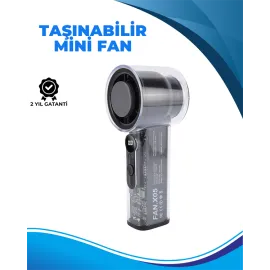 Taşınabilir El Fanı  100 Seviyeli Rüzgar Hızı Ayarı  Sessiz Çalışma - Dijital Ekranlı