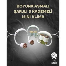 Asılabilir Mini Boyun Fanı | 1000mAh Şarjlı, Turbo Güçlü Rüzgar