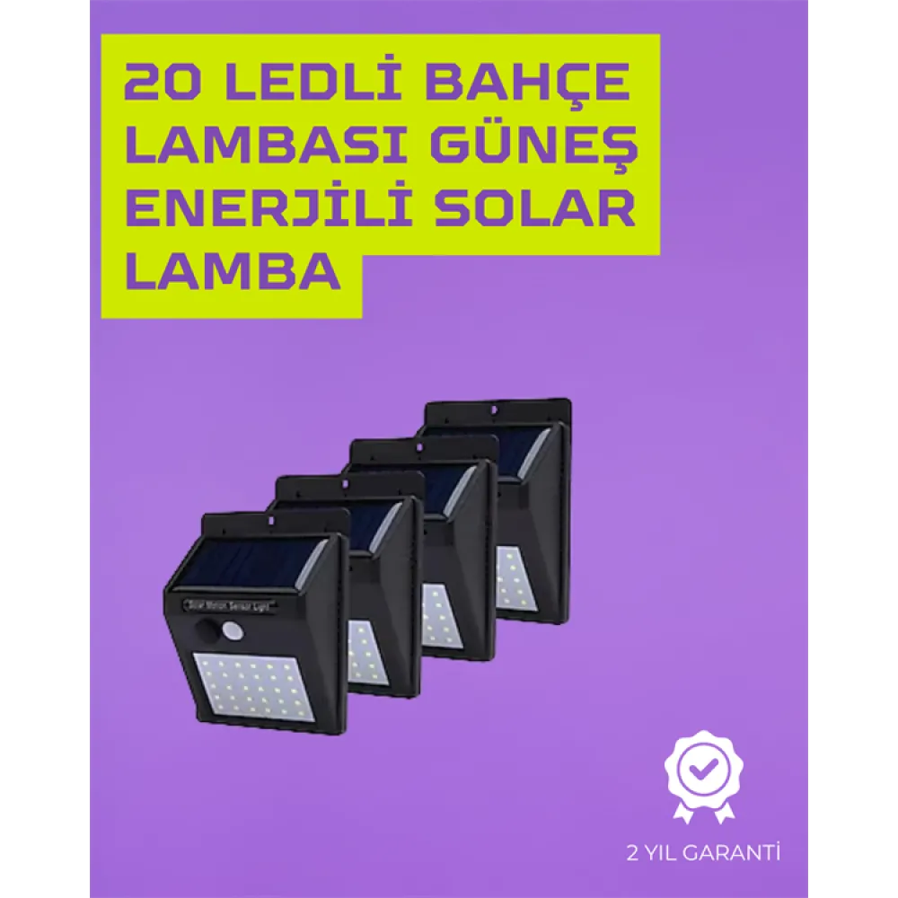 Güneş Enerjili Akıllı Duvar Lambası | Pir Sensörlü, Otomatik Aydınlatma, Dış Mekan İçin