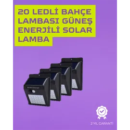 Güneş Enerjili Akıllı Duvar Lambası | Pir Sensörlü, Otomatik Aydınlatma, Dış Mekan İçin