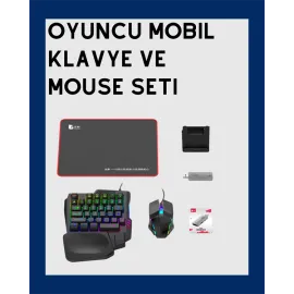 Android Uyumlu Klavye Mouse Oyun Seti – Gecikmesiz Bağlantı, Tak-Çalıştır Özellikli