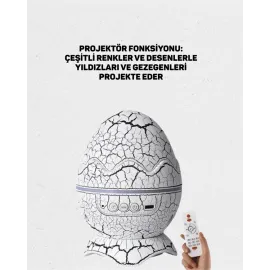 Dinozor Yumurtası Tasarımlı Projektörlü Gece Lambası